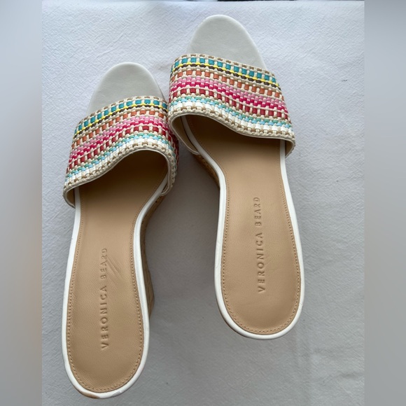 New VERONICA BEARD Dali Raffia Wedge Sandals Size 10 - Picture 4 of 10